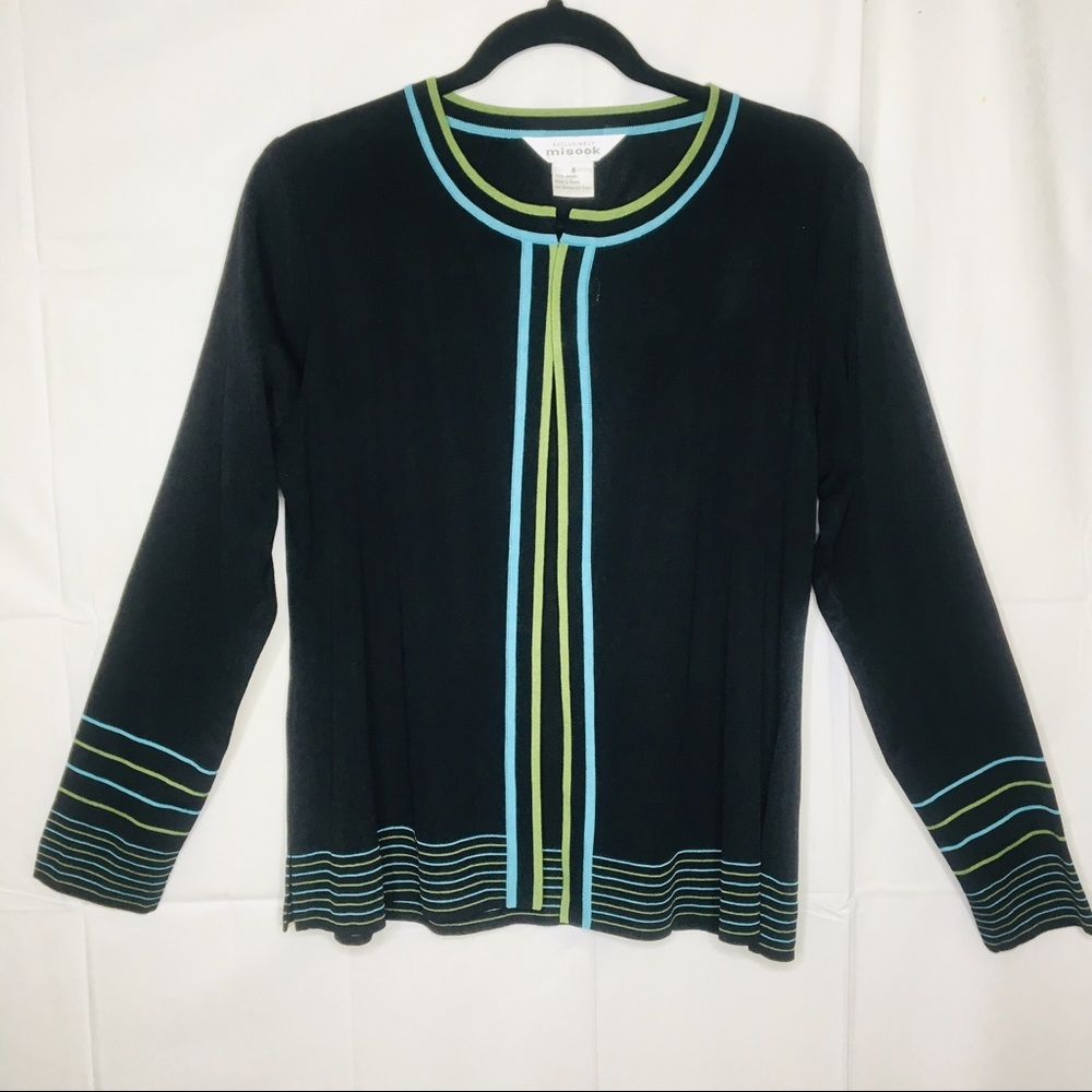 Misook Black Open Cardigan‎
